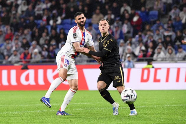 Olympique Lyonnais v FC Lorient - Ligue 1 McDonald s 2025 2026 18 Rachid GHEZZAL (ol) - 10 Pablo PAGIS (fcl) during the Ligue 1 McDonald s match between Lyon and Lorient at Groupama Stadium on April 12, 2026 in Lyon, France. Lyon France  Copyright: xFEPx 776348350