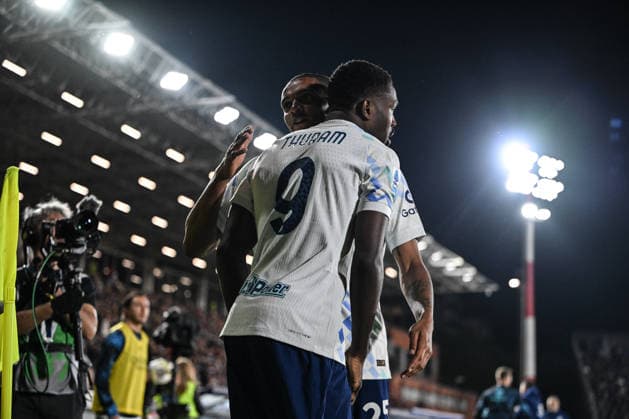 Marcus Thuram of Inter FC celebrating after a goal during the Italian Serie A football match between Calcio Como and Inter FC on 12 of Avril 2026 at the Giuseppe Senigallia stadium in Como, Italy  Copyright: xTizianoxBallabio IPAxSportx xipa-agency.netx xx IPA_73924760 IPA_Agency_IPA73924760