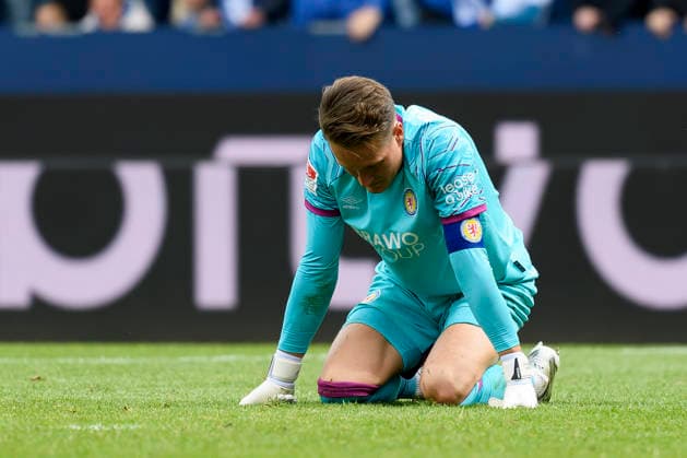 Torwart Ron-Thorben Hoffmann (Eintracht Braunschweig) enttaeuscht waehrend des spiels der 2. Bundesliga zwischen VfL Bochum und Eintracht Braunschweig, Vonovia Ruhrstadion am 12. April 2026 in Bochum, Deutschland. (Foto von Max Maiwald DeFodi Images) +++ Torwart Ron-Thorben Hoffmann (Eintracht Braunschweig) looks dejected during the 2. Bundesliga match between VfL Bochum and Eintracht Braunschweig at Vonovia Ruhrstadion on April 12, 2026 in Bochum, Germany. (Photo by Max Maiwald DeFodi Images) (Photo by Max Maiwald DeFodi Images) -