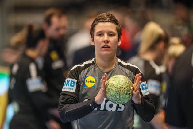 GER, Hamm, Deutschland vs Belgien, EHF EURO Qualifiers, Handball, EHF, Spielzeit 2025 2026, WESTPRESS arena, 6. Spieltag im Bild: Alina Grijseels (Deutschland Handball Frauen 4) DFB DFL REGULATIONS PROHIBIT ANY USE OF PHOTOGRAPHS AS IMAGE SEQUENCES AND OR QUASI-VIDEO, 12.04.2026 Copyright: HMBxMedia HendrikxHamelau