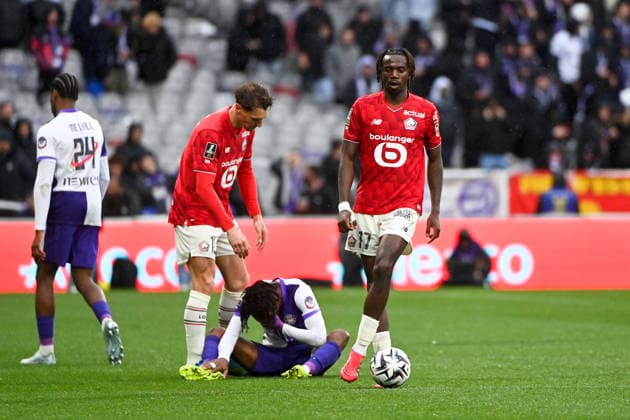 Toulouse FC v Lille OSC - Ligue 1 McDonald s 2025 2026 17 Ngalayel Ngal ayel MUKAU (losc) during the Ligue 1 McDonald s match between Toulouse and Lille at Stadium de Toulouse on April 12, 2026 in Toulouse, France. Toulouse France  Copyright: xFEPx 776348348