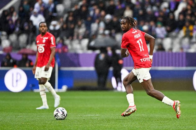 Toulouse FC v Lille OSC - Ligue 1 McDonald s 2025 2026 17 Ngalayel Ngal ayel MUKAU (losc) during the Ligue 1 McDonald s match between Toulouse and Lille at Stadium de Toulouse on April 12, 2026 in Toulouse, France. Toulouse France  Copyright: xFEPx 776348348