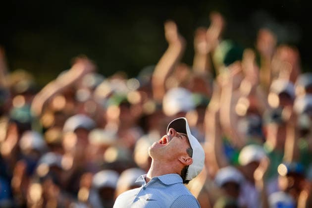 260412 Rory McIlroy of Northern Ireland celebrates on the 18th green after winning The Masters after the final round of the 2026 Masters Golf Tournament on April 12, 2026 in Augusta. Photo: Petter Arvidson BILDBYRAN kod PA PA1196 golf masters bbeng the masters augusta jubel Copyright: PETTERxARVIDSON BB260412PA313