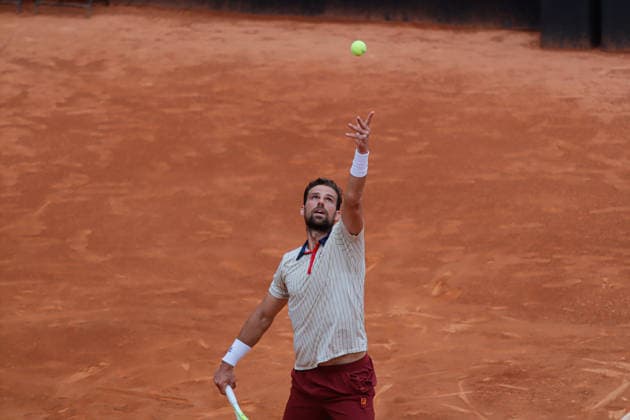Mexico City Open Final Match Stefano Napolitano (ITA) serves against James Duckworth (AUS) during the Mexico City Open singles final at the Chapultepec Sports Center. on April 12, 2026 in Mexico City, Mexico. (Photo by Carlos Santiago Eyepix Group) Copyright: xCarlosxSantiagox xEyepixxGroupx CS_12042026_180438