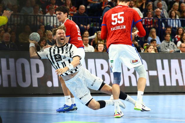 Handball I Herren I Saison 2025 2026 I Bundesliga I 28. Spieltag I HSV Hamburg - THW Kiel I 12.04.2026 Petter Overby (11, THW Kiel) Hamburg Barclaycard Arena Hamburg Deutschland Copyright: xLobeca RalfxHomburgx