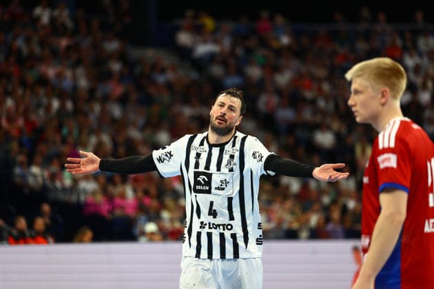 Handball I Herren I Saison 2025 2026 I Bundesliga I 28. Spieltag I HSV Hamburg - THW Kiel I 12.04.2026 Domagoj Duvnjak (4, THW Kiel) Hamburg Barclaycard Arena Hamburg Deutschland Copyright: xLobeca RalfxHomburgx
