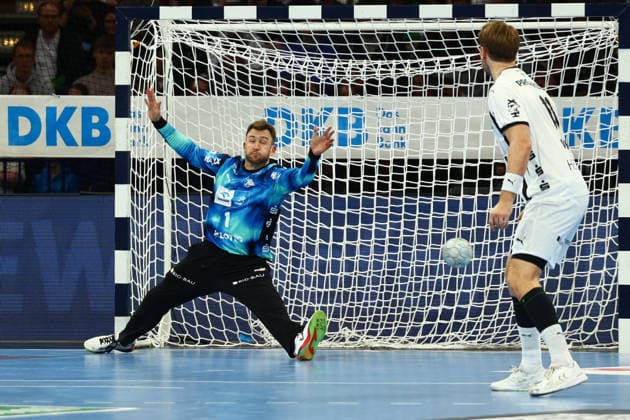 Handball I Herren I Saison 2025 2026 I Bundesliga I 28. Spieltag I HSV Hamburg - THW Kiel I 12.04.2026 Gonzalo Perez de Vargas (1, THW Kiel) Hamburg Barclaycard Arena Hamburg Deutschland Copyright: xLobeca RalfxHomburgx