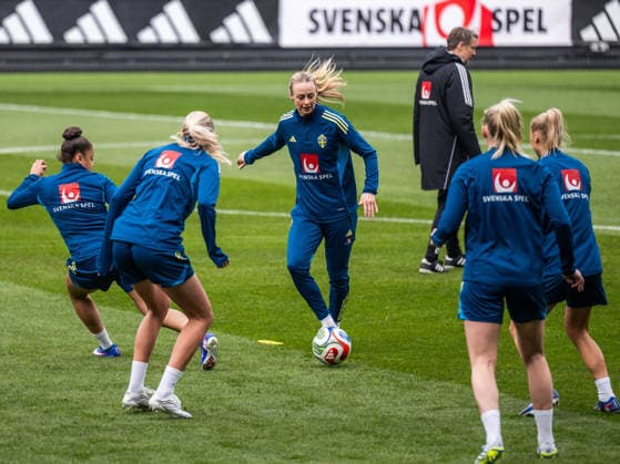 260413 Amanda Ilestedt of the Swedish women s national football team during a training session on April 13, 2026 in Gothenburg. Photo: Mathias Bergeld BILDBYRAN kod MB MB1363 fotboll football soccer fotball vm-kval kval fifa womens world cup qualifier qualifier träning practice training sverige sweden dam bbeng women kvinner Copyright: MATHIASxBERGELD BB260413MB003