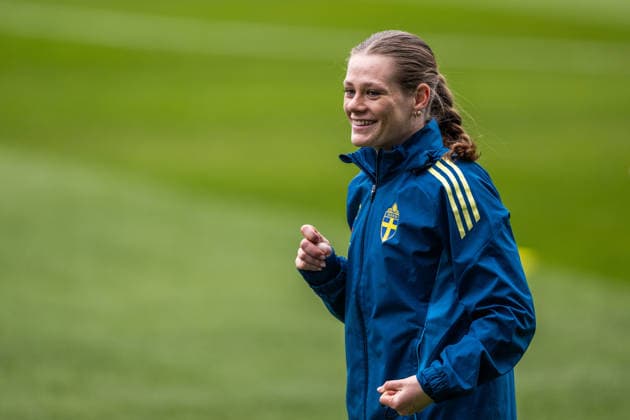 260413 Sofia Reidy of the Swedish women s national football team during a training session on April 13, 2026 in Gothenburg. Photo: Mathias Bergeld BILDBYRAN kod MB MB1363 fotboll football soccer fotball vm-kval kval fifa womens world cup qualifier qualifier träning practice training sverige sweden dam bbeng women kvinner Copyright: MATHIASxBERGELD BB260413MB005