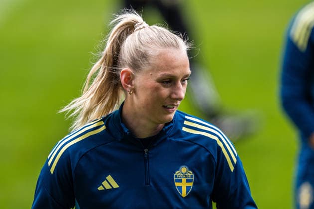 260413 Stina Blackstenius of the Swedish women s national football team during a training session on April 13, 2026 in Gothenburg. Photo: Mathias Bergeld BILDBYRAN kod MB MB1363 fotboll football soccer fotball vm-kval kval fifa womens world cup qualifier qualifier träning practice training sverige sweden dam bbeng women kvinner Copyright: MATHIASxBERGELD BB260413MB007