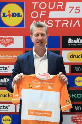 CYCLING - Tour of Austria GRAZ,AUSTRIA,13.APR.26 - CYCLING - Tour of Austria, presentation. Image shows Matthias Pelischek (Gebrueder Weiss).  GEPAxpictures xMarioxBuehner-Weinrauch