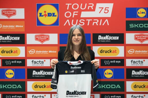 CYCLING - Tour of Austria GRAZ,AUSTRIA,13.APR.26 - CYCLING - Tour of Austria, presentation. Image shows Nicole Gruber (Dan Kuechen).  GEPAxpictures xMarioxBuehner-Weinrauch