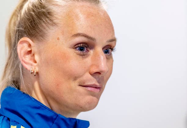 GÖTEBORG 20260413 Stina Blackstenius under mandagens pressträff inför tisdagens VM-kvalmatch mot Danmark pa Gamla Ullevi i Göteborg. GÖTEBORG SVERIGE x9200x