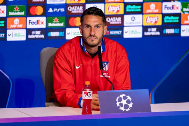 Atletico de Madrid Training Session And press conference, PK, Pressekonferenz - UEFA Champions League 2025 26 Quarter-Final Second Leg MADRID, SPAIN - APRIL 13: Jorge Resurreccion Koke speaks during the Press Conference ahead of the UEFA Champions League 2025 26 Quarter-Final Second Leg match against FC Barcelona, Barca at Estadio Riyadh Air Metropolitano on April 13, 2026 in Madrid, Spain. Madrid Estadio Riyadh Air Metropolitano Madrid Spain Copyright: xAlbertoxGardinx AGardin_20260413_Foot_Champ_Atl_Mad_Press_0142