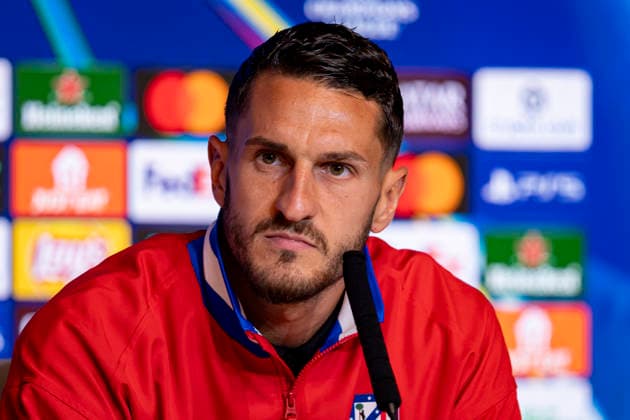 Atletico de Madrid Training Session And press conference, PK, Pressekonferenz - UEFA Champions League 2025 26 Quarter-Final Second Leg MADRID, SPAIN - APRIL 13: Jorge Resurreccion Koke speaks during the Press Conference ahead of the UEFA Champions League 2025 26 Quarter-Final Second Leg match against FC Barcelona, Barca at Estadio Riyadh Air Metropolitano on April 13, 2026 in Madrid, Spain. Madrid Estadio Riyadh Air Metropolitano Madrid Spain Copyright: xAlbertoxGardinx AGardin_20260413_Foot_Champ_Atl_Mad_Press_0146