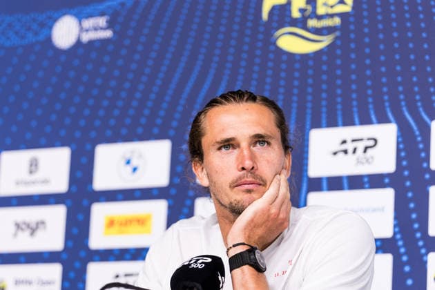 MUNICH, GERMANY - APRIL 13: Alexander Zverev (GER) during the BMW Open by Bitpanda press conference, PK, Pressekonferenz at MTTC Iphitos on April 13, 2026 in Munich, Germany. Bavaria Germany Copyright: xSteffiexWunderlx