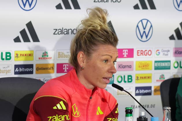 13.04.2026, xgrfx, Fussball DFB-Medientermine, Deutsche Frauennationalmannschaft - Pressekonferenz und Abschlusstraining v.l. Linda Dallmann (Deutsche Frauennationalmannschaft) (DFL DFB REGULATIONS PROHIBIT ANY USE OF PHOTOGRAPHS as IMAGE SEQUENCES and or QUASI-VIDEO) Nürnberg