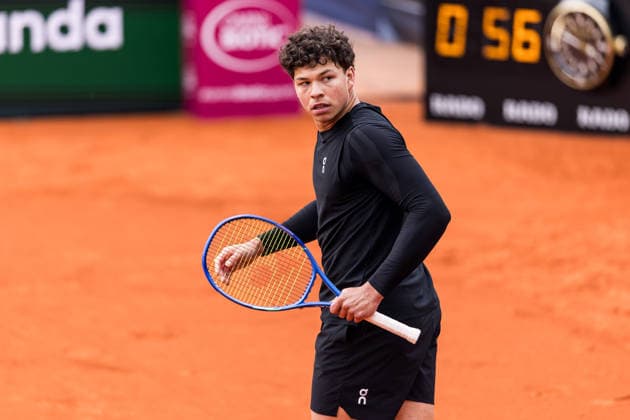 MUNICH, GERMANY - APRIL 13: Ben Shelton (USA) during the BMW Open by Bitpanda Singles match between Emilio Nava (USA) vs Ben Shelton (USA) at MTTC Iphitos on April 13, 2026 in Munich, Germany. Bavaria Germany Copyright: xSteffiexWunderlx