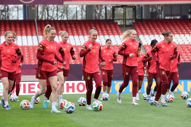 Frauen-Nationalmannschaft Abschlusstraining , vor dem Spiel WM Qualifikation Deutschland-Österreich , Fußball , Frauen , in den Max Morlock Stadion, in Nürnberg , Bayern , Deutschland. April 13 , 2026 . Photo by: Davide Elias IPA Photo Pressefoto DENL Copyright: xDavidexEliasx