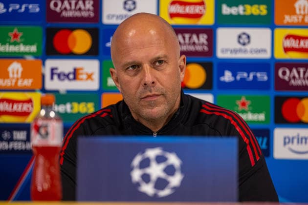 Football - UEFA Champions League - Quarter-Final - 2nd Leg - Liverpool FC v Paris Saint-Germain FC - MD-1 LIVERPOOL, ENGLAND - Monday, April 13, 2026: Liverpool s head coach Arne Slot during a press conference, PK, Pressekonferenz at Anfield ahead of the UEFA Champions League Quarter-Final 2nd Leg game between Liverpool FC and Paris Saint-Germain FC. (Photo by David Rawcliffe Propaganda) LIVERPOOL Anfield MERSEYSIDE ENGLAND  Copyright: xDavidxRawcliffex P2026-04-13-Liverpool_PSG_MD-1-89