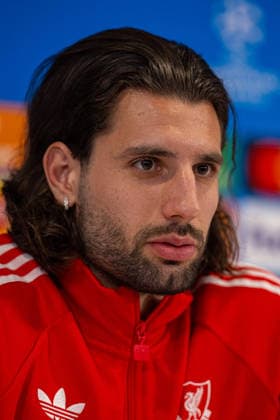 Football - UEFA Champions League - Quarter-Final - 2nd Leg - Liverpool FC v Paris Saint-Germain FC - MD-1 LIVERPOOL, ENGLAND - Monday, April 13, 2026: Liverpool s Dominik Szoboszlai during a press conference, PK, Pressekonferenz at Anfield ahead of the UEFA Champions League Quarter-Final 2nd Leg game between Liverpool FC and Paris Saint-Germain FC. (Photo by David Rawcliffe Propaganda) LIVERPOOL Anfield MERSEYSIDE ENGLAND  Copyright: xDavidxRawcliffex P2026-04-13-Liverpool_PSG_MD-1-75