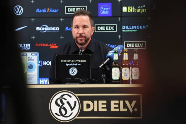13.04.2026, xrekx, Fussball 2.Bundesliga, SV Elversberg - PK Sportdirektors Christian Weber v.l. Christian Weber Sportdirektor (SV 07 Elversberg) (DFL DFB REGULATIONS PROHIBIT ANY USE OF PHOTOGRAPHS as IMAGE SEQUENCES and or QUASI-VIDEO) Elversberg *** 13 04 2026, xrekx, Fußball 2 Bundesliga, SV Elversberg PK Sportdirektor Christian Weber v l Christian Weber Sportdirektor SV 07 Elversberg DFL DFB REGULATIONS PROHIBIT ANY USE OF PHOTOGRAPHS as IMAGE SEQUENCES and or QUASI VIDEO Elversberg