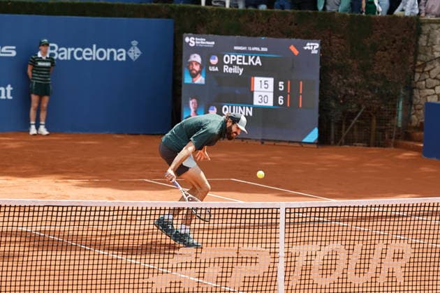 Reilly Opelka (USA), APRIL13, 2026 - Tennis : Opelka during singles 1st round match against Ethan Quinn on the Barcelona Open Banc Sabadell tennis tournament at the Real Club de Tenis de Barcelona in Barcelona, Spain. Noxthirdxpartyxsales  aflo_326842696