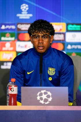 April 13, 2026, Madrid, Madrid, Spain: Lamine Yamal attends his press conference, PK, Pressekonferenz during the training day of FC Barcelona, Barca ahead the UEFA Champions League 2025 26 Quarter-Final Second Leg match against Atletico de Madrid at Riyadh Air Metropolitano on April 13, 2026, in Madrid, Spain. FC Barcelona Training Session And Press Conference - UEFA Champions League 2025 26 Quarter-Final Second Leg - ZUMAa181 20260413_zaa_a181_235 Copyright: xOscarxJ.xBarrosox