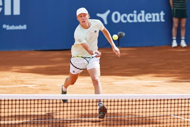 Ethan Quinn (USA), APRIL13, 2026 - Tennis : Quinn during singles 1st round match against Reilly Opelka on the Barcelona Open Banc Sabadell tennis tournament at the Real Club de Tenis de Barcelona in Barcelona, Spain. Noxthirdxpartyxsales  aflo_326843473