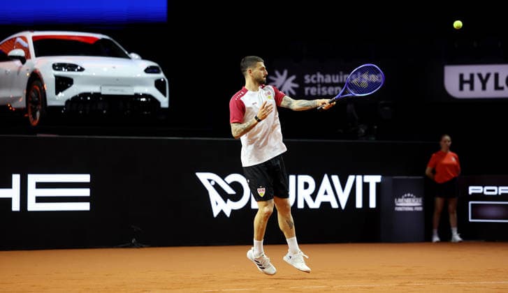 13.04.2026, Deutschland, Stuttgart, Tennis Porsche Tennis Grand Prix, Porsche One Point Challenge, Fabian Bredlow