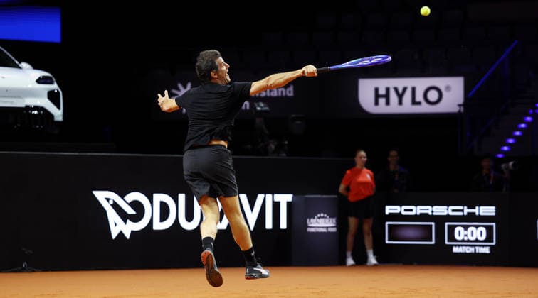 13.04.2026, Deutschland, Stuttgart, Tennis Porsche Tennis Grand Prix, Porsche One Point Challenge, Mark Webber