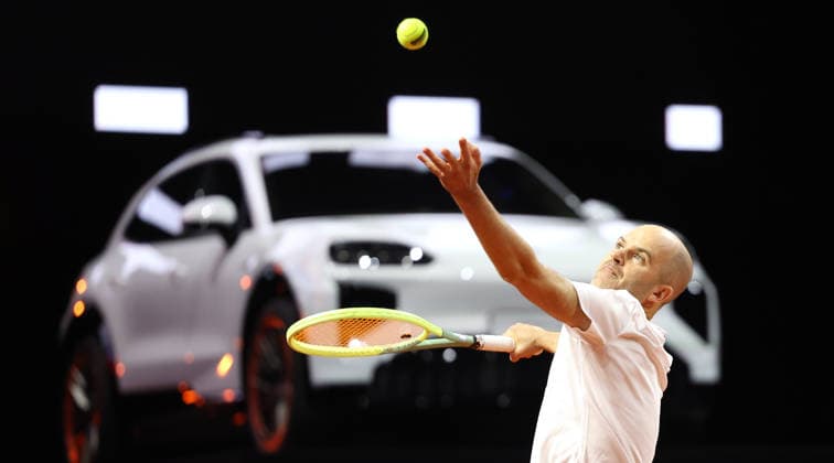 13.04.2026, Deutschland, Stuttgart, Tennis Porsche Tennis Grand Prix, Porsche One Point Challenge, Tobias Beuttler