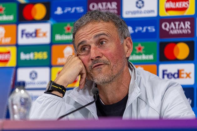 Football - UEFA Champions League - Quarter-Final - 2nd Leg - Liverpool FC v Paris Saint-Germain FC - MD-1 LIVERPOOL, ENGLAND - Monday, April 13, 2026: Paris Saint-Germain s head coach Luis Enrique during a press conference, PK, Pressekonferenz at Anfield ahead of the UEFA Champions League Quarter-Final 2nd Leg game between Liverpool FC and Paris Saint-Germain FC. (Photo by David Rawcliffe Propaganda) LIVERPOOL Anfield MERSEYSIDE ENGLAND  Copyright: xDavidxRawcliffex P2026-04-13-Liverpool_PSG_MD-1-161