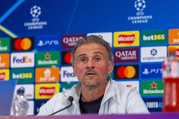 Football - UEFA Champions League - Quarter-Final - 2nd Leg - Liverpool FC v Paris Saint-Germain FC - MD-1 LIVERPOOL, ENGLAND - Monday, April 13, 2026: Paris Saint-Germain s head coach Luis Enrique during a press conference, PK, Pressekonferenz at Anfield ahead of the UEFA Champions League Quarter-Final 2nd Leg game between Liverpool FC and Paris Saint-Germain FC. (Photo by David Rawcliffe Propaganda) LIVERPOOL Anfield MERSEYSIDE ENGLAND  Copyright: xDavidxRawcliffex P2026-04-13-Liverpool_PSG_MD-1-162