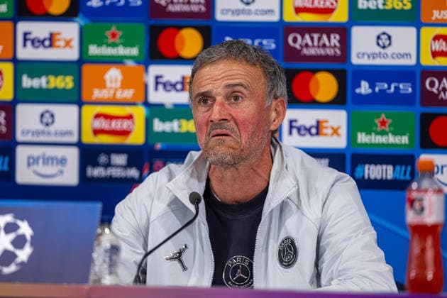 Football - UEFA Champions League - Quarter-Final - 2nd Leg - Liverpool FC v Paris Saint-Germain FC - MD-1 LIVERPOOL, ENGLAND - Monday, April 13, 2026: Paris Saint-Germain s head coach Luis Enrique during a press conference, PK, Pressekonferenz at Anfield ahead of the UEFA Champions League Quarter-Final 2nd Leg game between Liverpool FC and Paris Saint-Germain FC. (Photo by David Rawcliffe Propaganda) LIVERPOOL Anfield MERSEYSIDE ENGLAND  Copyright: xDavidxRawcliffex P2026-04-13-Liverpool_PSG_MD-1-165