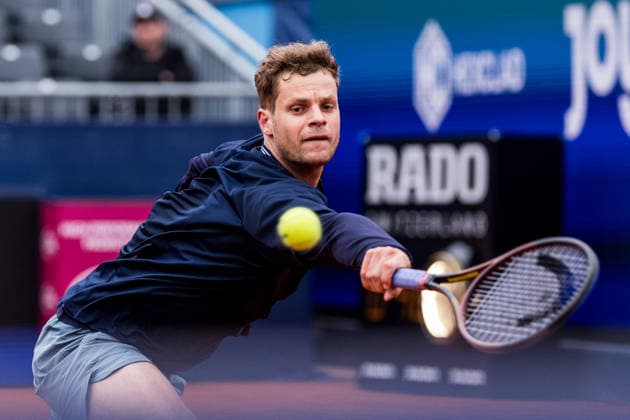 MUNICH, GERMANY - APRIL 13: Yannick Hanfmann (GER) during the BMW Open by Bitpanda Singles match between Alexander Blockx (BEL) vs Yannick Hanfmann (GER) at MTTC Iphitos on April 13, 2026 in Munich, Germany. Bavaria Germany Copyright: xSteffiexWunderlx