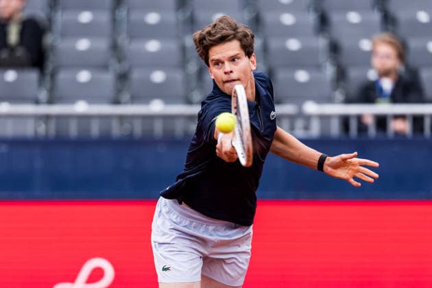 MUNICH, GERMANY - APRIL 13: Alexander Blockx (BEL) during the BMW Open by Bitpanda Singles match between Alexander Blockx (BEL) vs Yannick Hanfmann (GER) at MTTC Iphitos on April 13, 2026 in Munich, Germany. Bavaria Germany Copyright: xSteffiexWunderlx