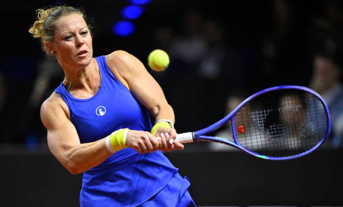 Laura Siegemund (GER) Aktion Tennis Damen Porsche-Cup Porsche Tennis Grand Prix GP Stuttgart 2026 Porsche Arena 11-19.04.2026 DFL REGULATIONS PROHIBIT ANY USE OF PHOTOGRAPHS AS IMAGE SEQUENCES AND OR QUASI-VIDEO Tennis Damen Porsche-Cup Porsche Tennis Grand Prix GP Stuttgart 2026