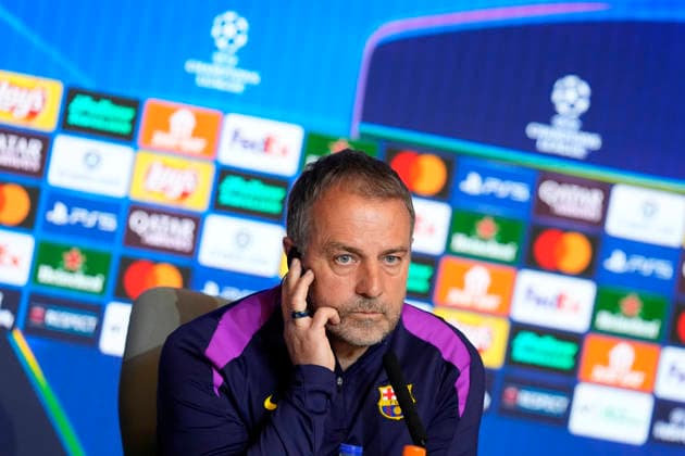ATLETICO DE MADRID V FC Barcelona, Barca CHAMPIONS LEAGUE 2025 2026. QUARTER-FINALS. 2ND LEG MATCH. FC Barcelona s coach Hansi Flick during the press conference, PK, Pressekonferenz prior UEFA Champions League - Quarter-finals, 2nd leg match against Atletico de Madrid. April 13, 2026. (ALTERPHOTOS Acero) MadridSpain  Copyright: xAcerox