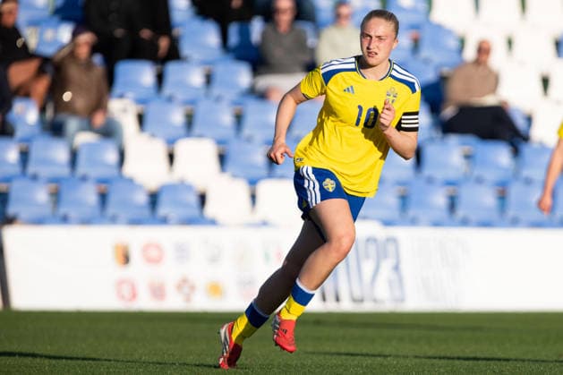 260413 Wilma Leidhammar of Sweden during the International Friendly, Länderspiel, Nationalmannschaft football match between Norway and Sweden on April 13, 2026 in Murcia. Photo: Pascu Mendez BILDBYRAN kod XZ XZ0231 fotboll football soccer fotball u23 under 23 norge norway sverige sweden dam bbeng träningsmatch friendly Copyright: PascuxMendez BB260413ZT006