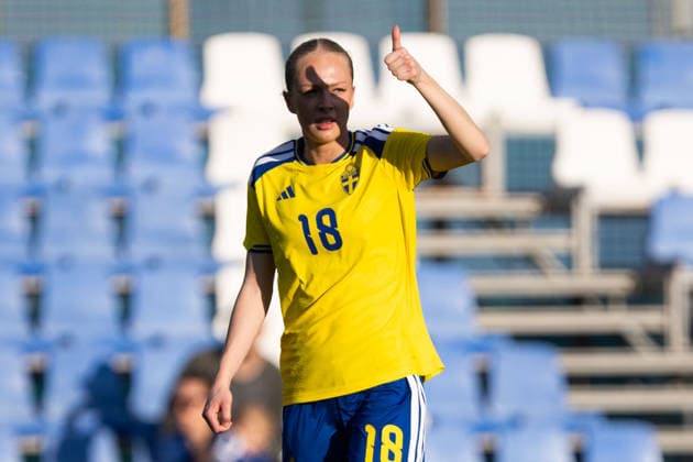 260413 Lisa Löwing of Sweden during the International Friendly, Länderspiel, Nationalmannschaft football match between Norway and Sweden on April 13, 2026 in Murcia. Photo: Pascu Mendez BILDBYRAN kod XZ XZ0231 fotboll football soccer fotball u23 under 23 norge norway sverige sweden dam bbeng träningsmatch friendly Copyright: PascuxMendez BB260413ZZ007