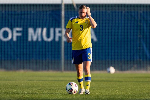260413 Hanna Wijk of Sweden during the International Friendly, Länderspiel, Nationalmannschaft football match between Norway and Sweden on April 13, 2026 in Murcia. Photo: Pascu Mendez BILDBYRAN kod XZ XZ0231 fotboll football soccer fotball u23 under 23 norge norway sverige sweden dam bbeng träningsmatch friendly depp Copyright: PascuxMendez BB260413ZS005