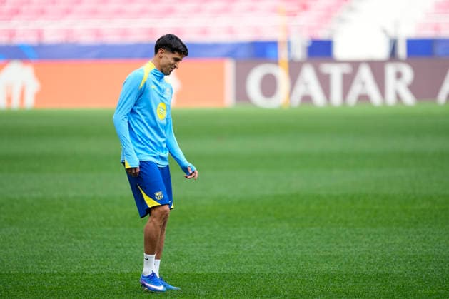 April 13, 2026, Madrid, Madrid, Spain: Joao Cancelo during the training day of FC Barcelona, Barca ahead the UEFA Champions League 2025 26 Quarter-Final Second Leg match against Atletico de Madrid at Riyadh Air Metropolitano on April 13, 2026, in Madrid, Spain. Madrid Spain - ZUMAa181 20260413_zaa_a181_310 Copyright: xOscarxJ.xBarrosox