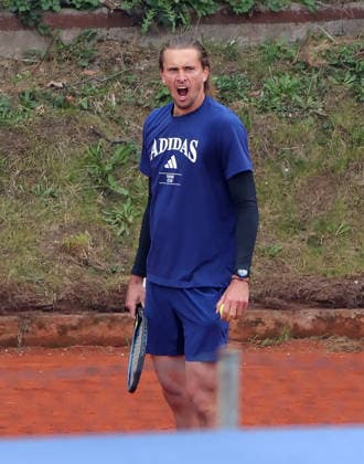 13.04.2026, BMW Open 2026 MTTC Iphitos Muenchen, Tennis , im Bild: Aleksander Zverev (GER) gaehnt