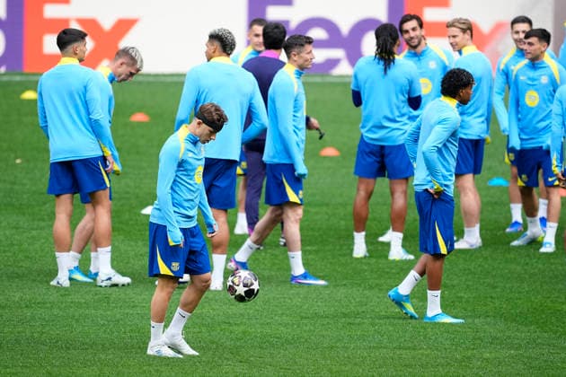 April 13, 2026, Madrid, Madrid, Spain: Fermin Lopez during the training day of FC Barcelona, Barca ahead the UEFA Champions League 2025 26 Quarter-Final Second Leg match against Atletico de Madrid at Riyadh Air Metropolitano on April 13, 2026, in Madrid, Spain. Madrid Spain - ZUMAa181 20260413_zaa_a181_322 Copyright: xOscarxJ.xBarrosox