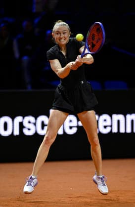 Aliaksandra Sasnovich Aljaksandra Sasnowitsch (BLR) Aktion Tennis Damen Porsche-Cup Porsche Tennis Grand Prix GP Stuttgart 2026 Porsche Arena 11-19.04.2026 DFL REGULATIONS PROHIBIT ANY USE OF PHOTOGRAPHS AS IMAGE SEQUENCES AND OR QUASI-VIDEO Tennis Damen Porsche-Cup Porsche Tennis Grand Prix GP Stuttgart 2026