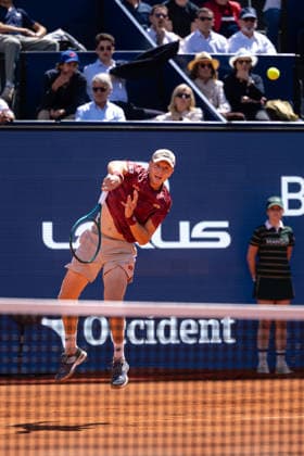Barcelona Open Banc Sabadell - 73 Conde de Godo Trophy - R32 in Barcelona, Spain, 14, April, 2026. R32 of Barcelona Open Banc Sabadell match between Martin Landaluce (ESP) and Lorenzo Musetti (ITA) in Reial Club de Tennis Barcelona, Barcelona, Spain, on April 14, 2026. Barcelona Reial Club de Tennis Barcelona Barcelona Spain