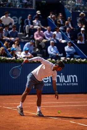 Barcelona Open Banc Sabadell - 73 Conde de Godo Trophy - R32 in Barcelona, Spain, 14, April, 2026. R32 of Barcelona Open Banc Sabadell match between Martin Landaluce (ESP) and Lorenzo Musetti (ITA) in Reial Club de Tennis Barcelona, Barcelona, Spain, on April 14, 2026. Barcelona Reial Club de Tennis Barcelona Barcelona Spain