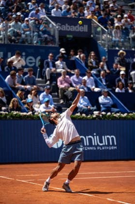 Barcelona Open Banc Sabadell - 73 Conde de Godo Trophy - R32 in Barcelona, Spain, 14, April, 2026. R32 of Barcelona Open Banc Sabadell match between Martin Landaluce (ESP) and Lorenzo Musetti (ITA) in Reial Club de Tennis Barcelona, Barcelona, Spain, on April 14, 2026. Barcelona Reial Club de Tennis Barcelona Barcelona Spain