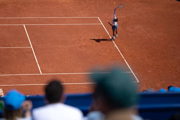 Barcelona Open Banc Sabadell - 73 Conde de Godo Trophy - R32 in Barcelona, Spain, 14, April, 2026. R32 of Barcelona Open Banc Sabadell match between Martin Landaluce (ESP) and Lorenzo Musetti (ITA) in Reial Club de Tennis Barcelona, Barcelona, Spain, on April 14, 2026. Barcelona Reial Club de Tennis Barcelona Barcelona Spain